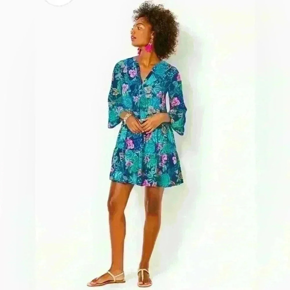 NWT Lilly Pulitzer Sz 6 Gabriel Dress Sz 6 LOW TIDE NAVY LIFE OF PARTY Item#Y - Picture 5 of 13